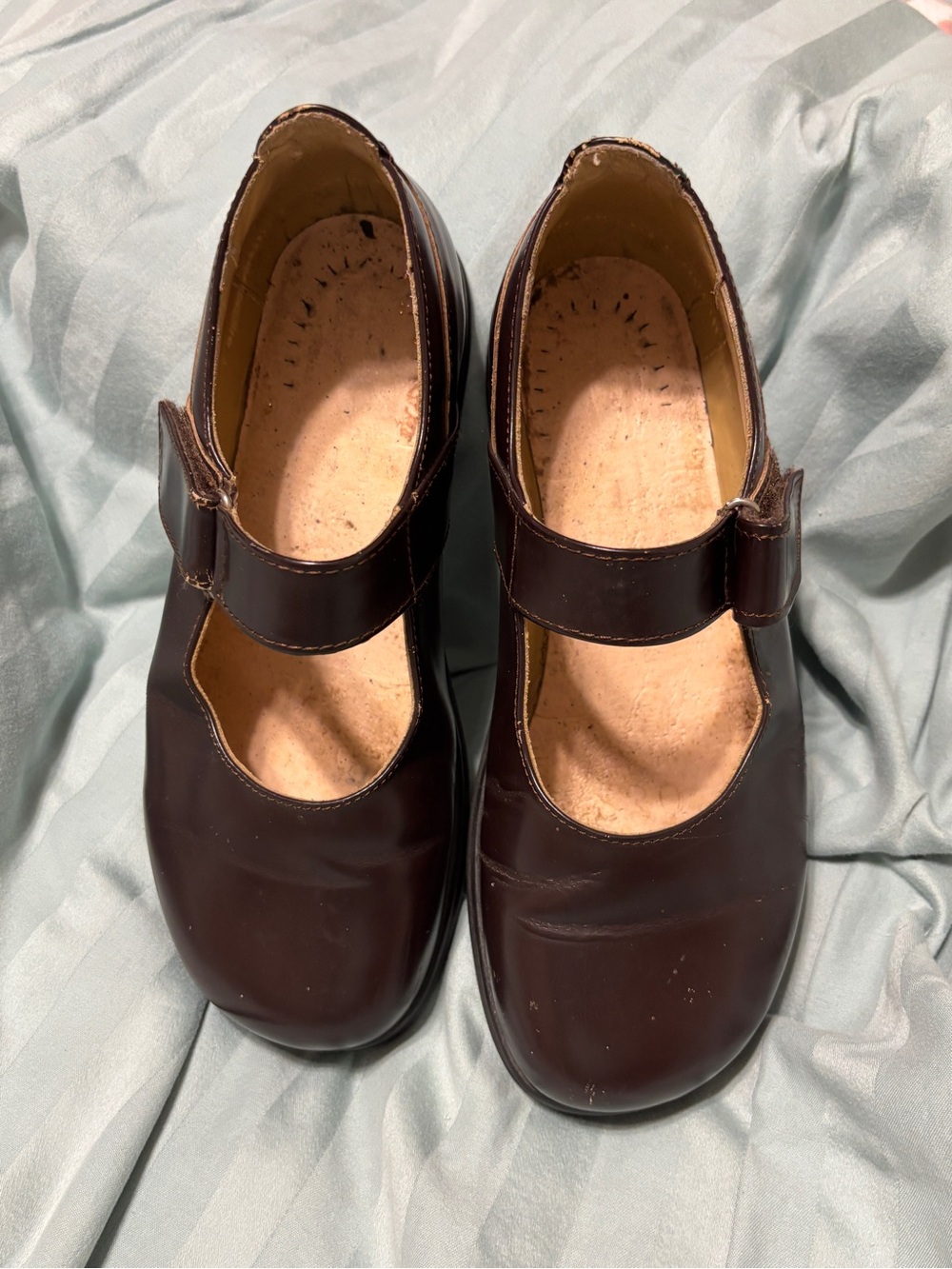 Footprints By Birkenstock Women's Mary Jane Flats in Dark Brown Leather Sz 6